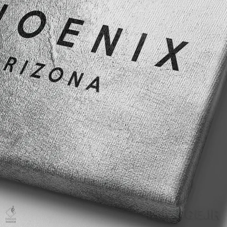 تابلو خط افق نقرهای فونیکس آریزونا اثر آدریان بالدُوینو - نمای نزدیک بافت بوم