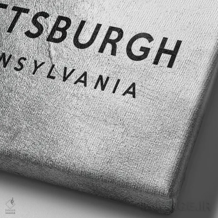 تابلو خط افق نقرهای پیتزبورگ پنسیلوانیا اثر آدریان بالدُوینو - نمای نزدیک بافت بوم