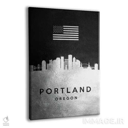 تابلو خط افق نقرهای پورتلند اورگن اثر آدریان بالدُوینو - نمای پرسپکتیو محصول