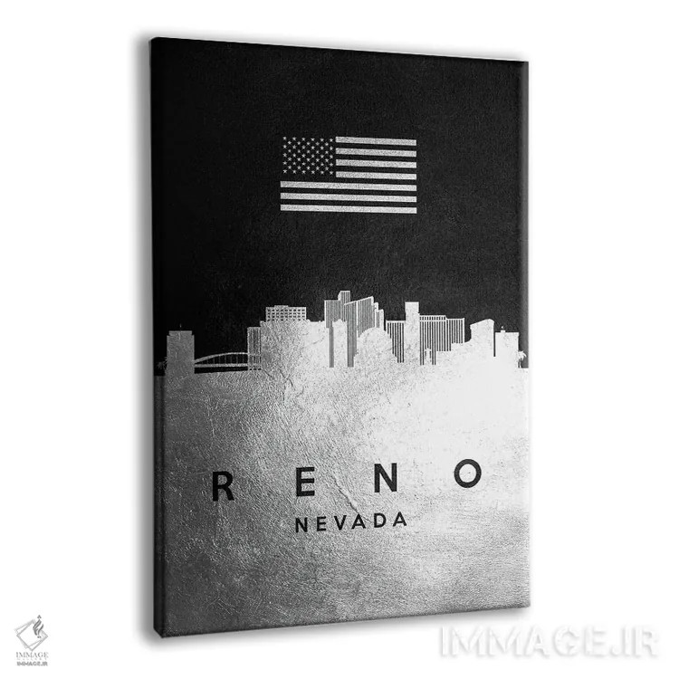 تابلو خط افق نقرهای رینو نوادا اثر آدریان بالدُوینو - نمای پرسپکتیو محصول