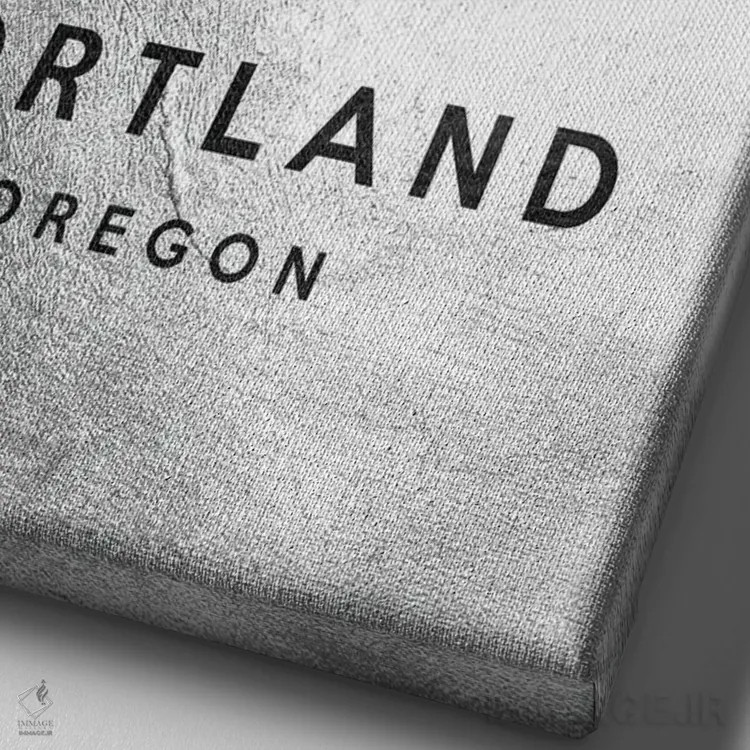 تابلو خط افق نقرهای پورتلند اورگن اثر آدریان بالدُوینو - نمای نزدیک بافت بوم