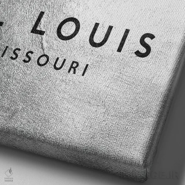 تابلو خط افق نقرهای سنت لوئیس میزوری اثر آدریان بالدُوینو - نمای نزدیک بافت بوم