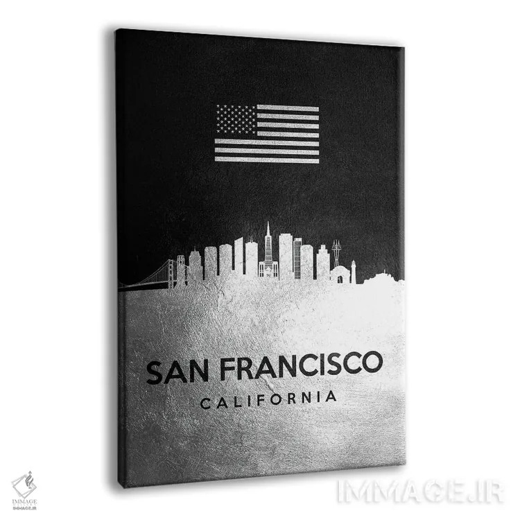 تابلو خط افق نقرهای سان فرانسیسکو کالیفرنیا اثر آدریان بالدُوینو - نمای پرسپکتیو محصول