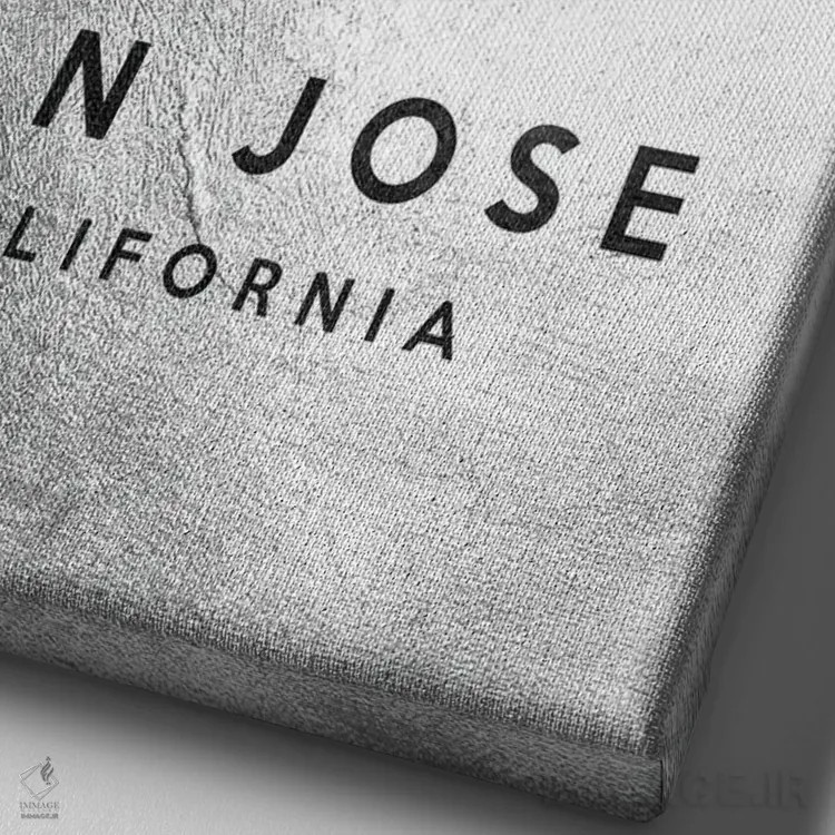 تابلو خط افق نقرهای سنخوزه کالیفرنیا اثر آدریان بالدُوینو - نمای نزدیک بافت بوم