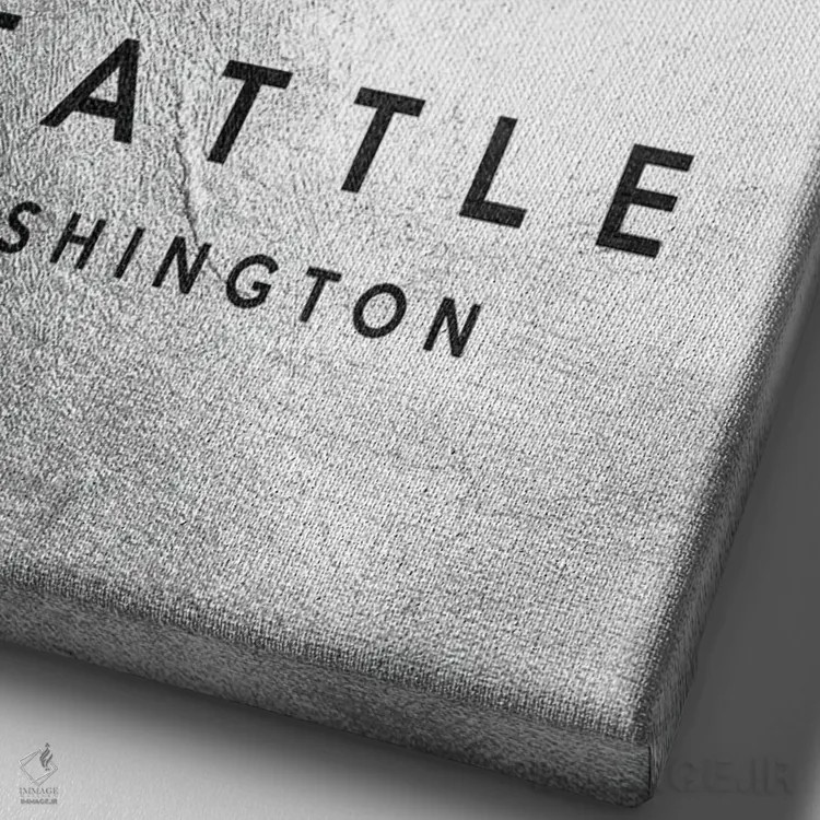 تابلو خط افق نقرهای سیاتل واشینگتن اثر آدریان بالدُوینو - نمای نزدیک بافت بوم