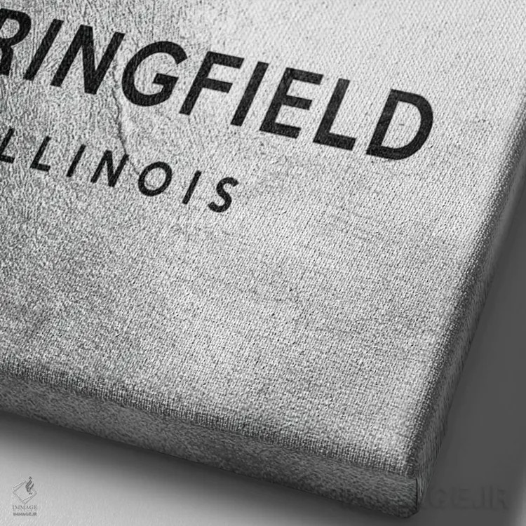 تابلو خط افق نقرهای اسپرینگفیلد ایلینوی اثر آدریان بالدُوینو - نمای نزدیک بافت بوم