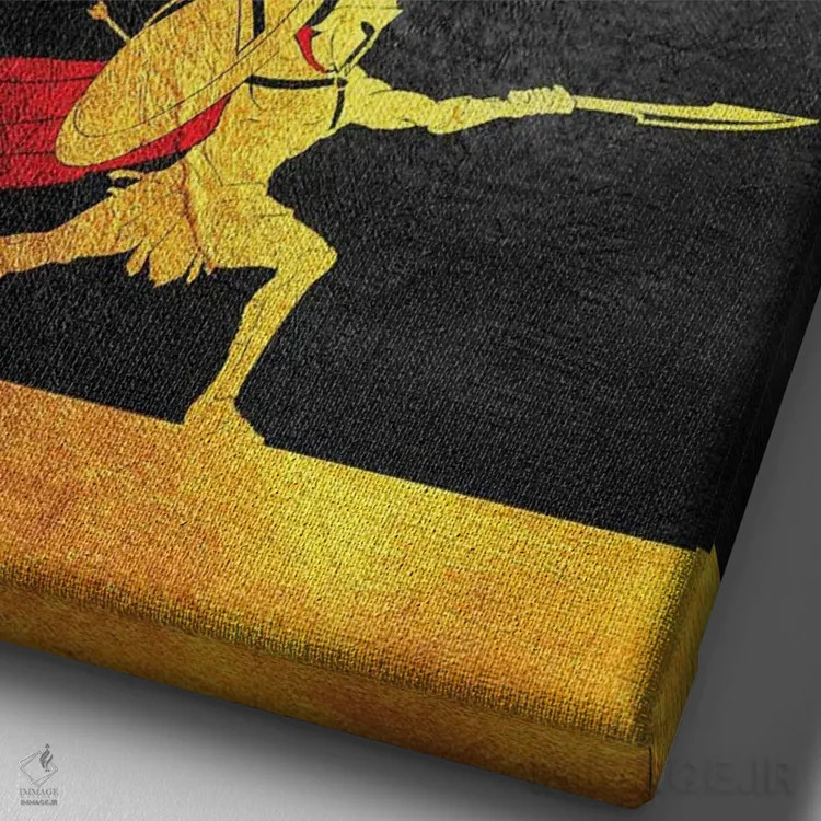 تابلو آیهٔ مزامیر ۱۴۴:۱ (کتاب مقدس) اثر آدریان بالدُوینو - نمای نزدیک بافت بوم