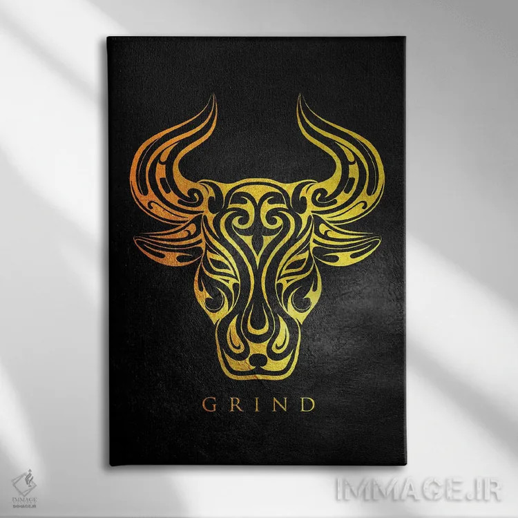 تابلو سختکوشی گاوها اثر آدریان بالدُوینو - نمای روبهرو روی دیوار