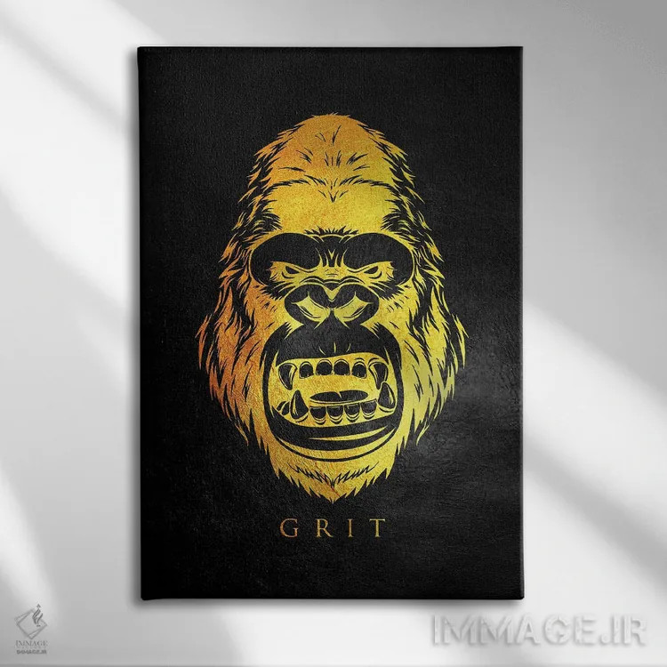 تابلو پایداری گوریل اثر آدریان بالدُوینو - نمای روبهرو روی دیوار