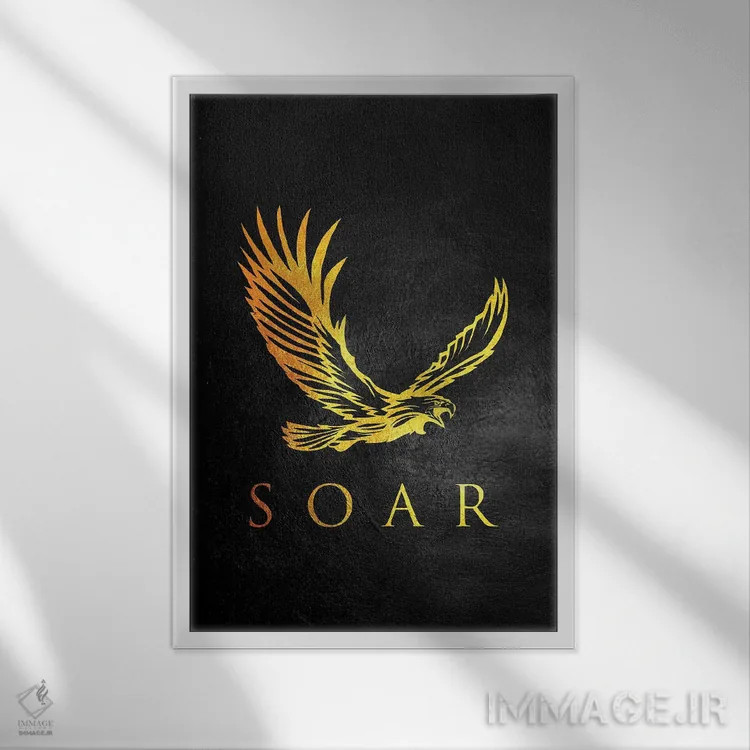 تابلو اوجگیری عقاب اثر آدریان بالدُوینو - نمای قابدار سفید