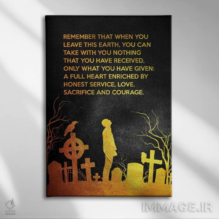 تابلو هنگامی که این جهان را ترک میکنی اثر آدریان بالدُوینو - نمای روبهرو روی دیوار