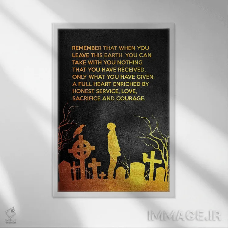 تابلو هنگامی که این جهان را ترک میکنی اثر آدریان بالدُوینو - نمای قابدار سفید