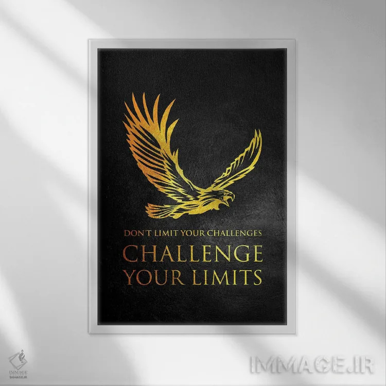 تابلو محدودیتهای خودت را به چالش بکش اثر آدریان بالدُوینو - نمای قابدار سفید