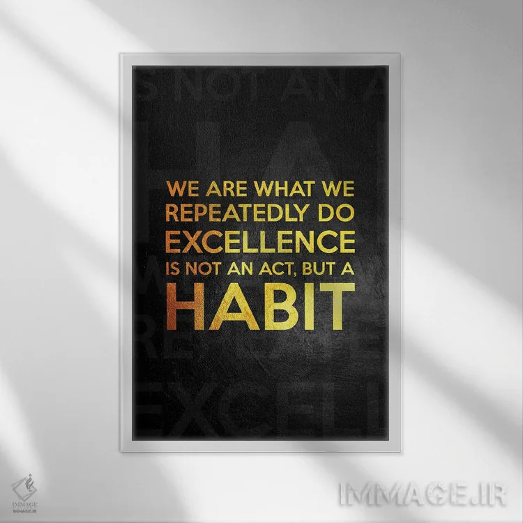 تابلو برتری را به عادتت تبدیل کن اثر آدریان بالدُوینو - نمای قابدار سفید