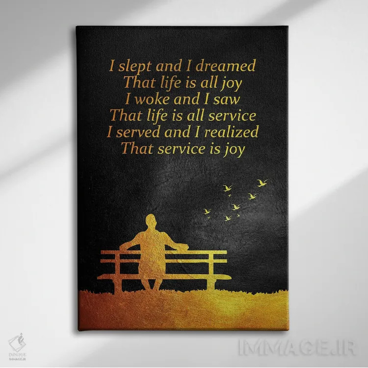 تابلو خدمت شادی است اثر آدریان بالدُوینو - نمای روبهرو روی دیوار