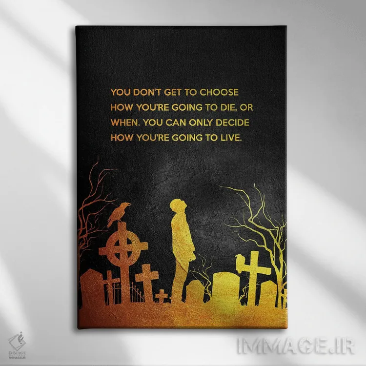 تابلو تصمیم بگیر چگونه زندگی کنی اثر آدریان بالدُوینو - نمای روبهرو روی دیوار