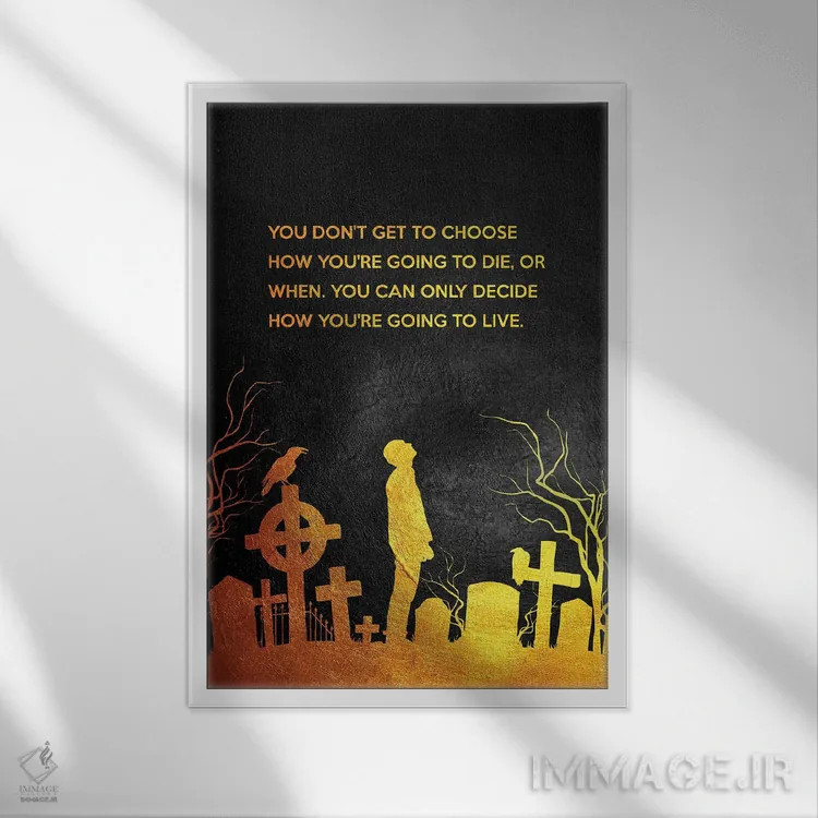 تابلو تصمیم بگیر چگونه زندگی کنی اثر آدریان بالدُوینو - نمای قابدار سفید