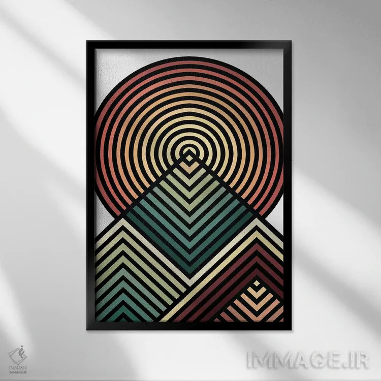 تابلو کوههای سبز اثر اندرو ام بارلو - نمای قابدار مشکی