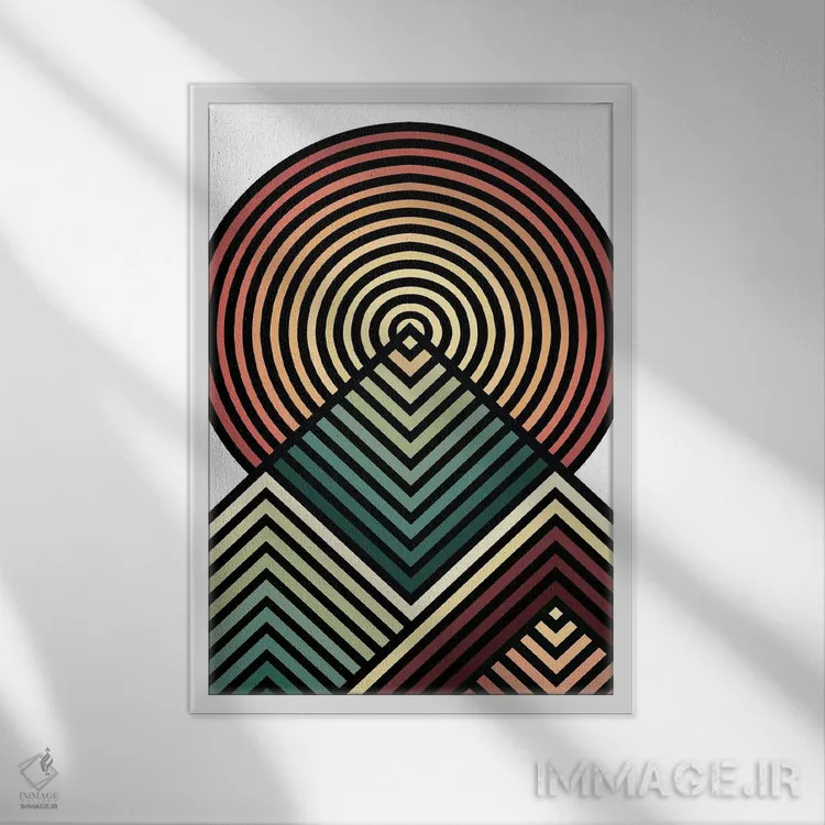 تابلو کوههای سبز اثر اندرو ام بارلو - نمای قابدار سفید