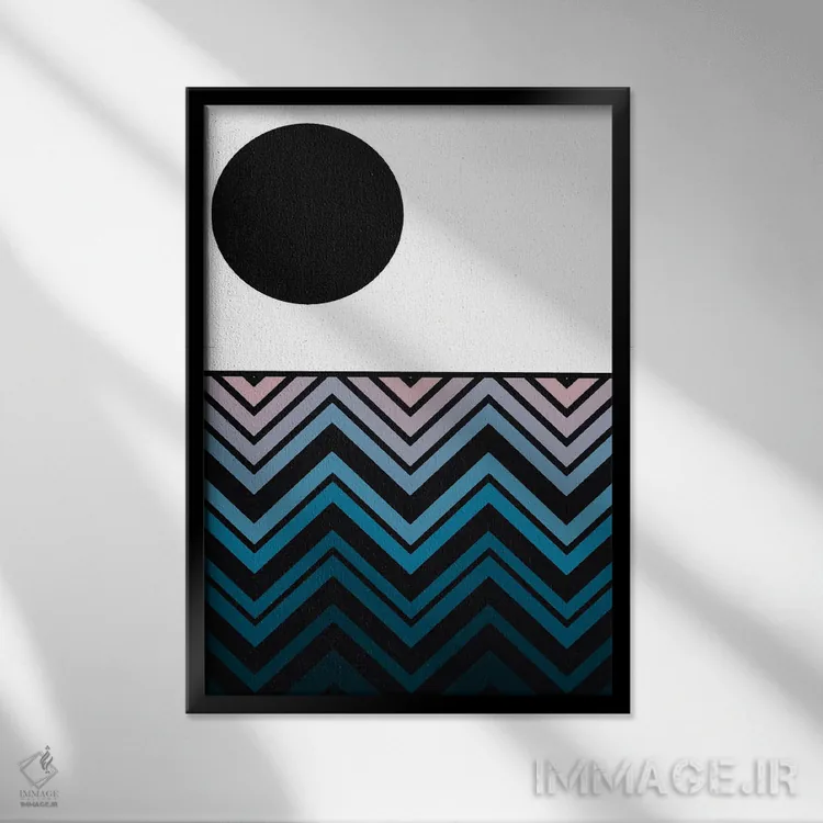 تابلو دریاهای طوفانی اثر اندرو ام بارلو - نمای قابدار مشکی