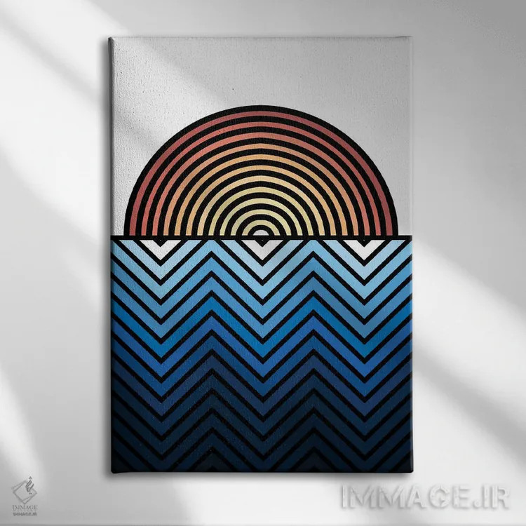 تابلو دریاها هنگام غروب اثر اندرو ام بارلو - نمای روبهرو روی دیوار