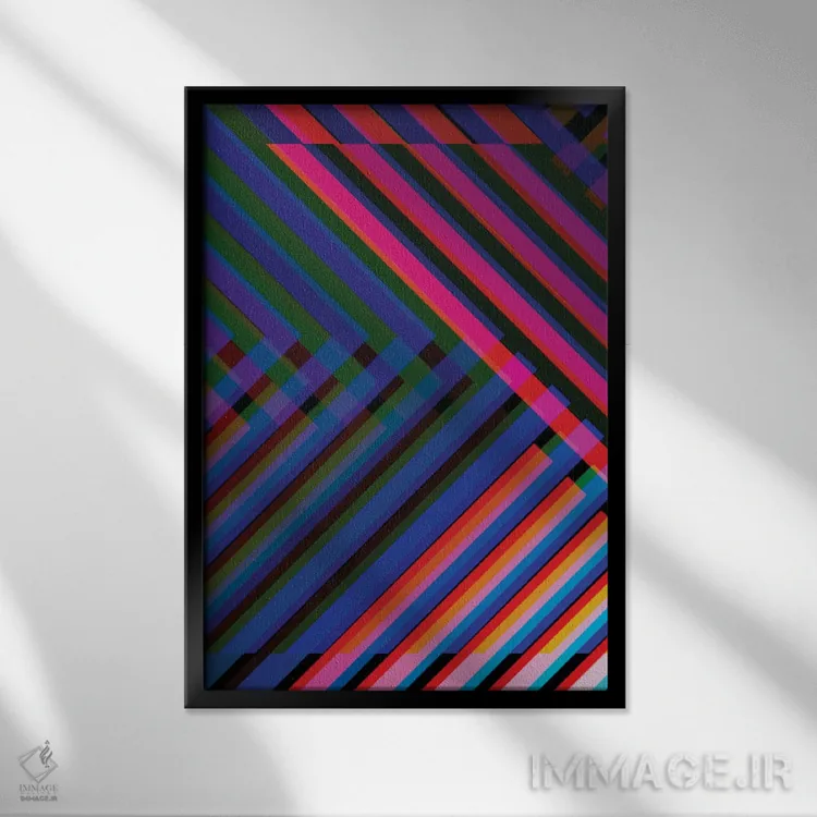 تابلو تار نئونی ۱ اثر اندرو ام بارلو - نمای قابدار مشکی