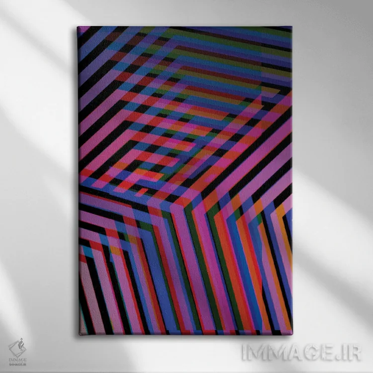 تابلو تار نئونی ۲ اثر اندرو ام بارلو - نمای روبهرو روی دیوار