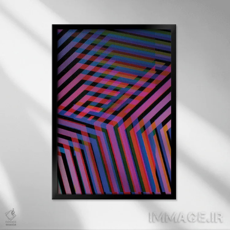 تابلو تار نئونی ۲ اثر اندرو ام بارلو - نمای قابدار مشکی