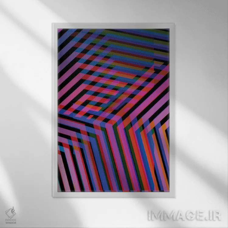 تابلو تار نئونی ۲ اثر اندرو ام بارلو - نمای قابدار سفید