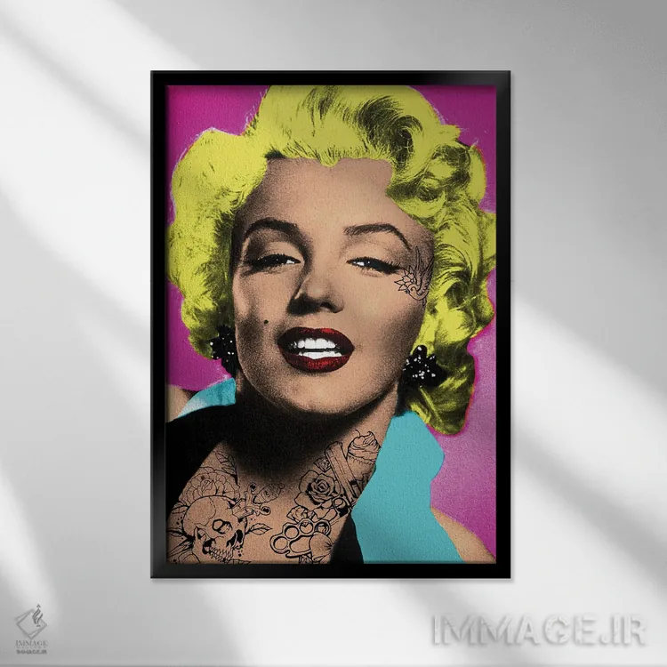 تابلو مرلین تتو شده اثر اندرو ام بارلو - نمای قابدار مشکی