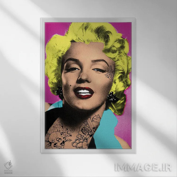 تابلو مرلین تتو شده اثر اندرو ام بارلو - نمای قابدار سفید