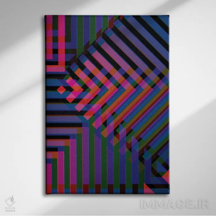 تابلو تار نئونی اثر اندرو ام بارلو - نمای روبهرو روی دیوار