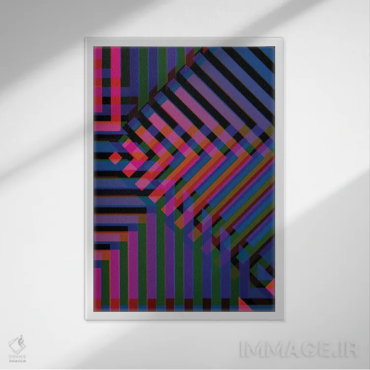 تابلو تار نئونی اثر اندرو ام بارلو - نمای قابدار سفید