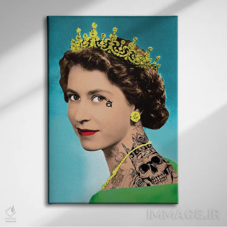 تابلو الیزابت تتو شده اثر اندرو ام بارلو - نمای روبهرو روی دیوار