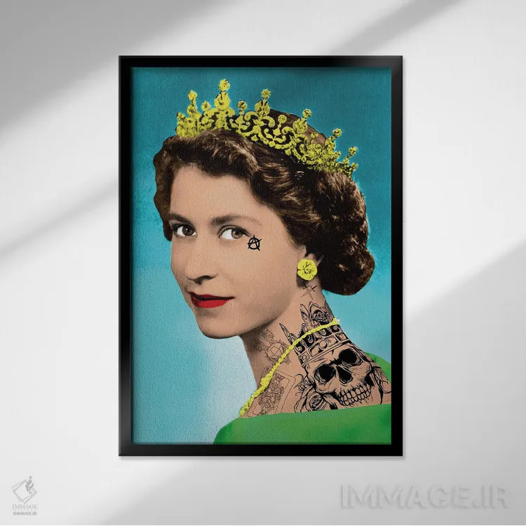 تابلو الیزابت تتو شده اثر اندرو ام بارلو - نمای قابدار مشکی