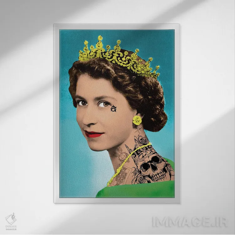 تابلو الیزابت تتو شده اثر اندرو ام بارلو - نمای قابدار سفید