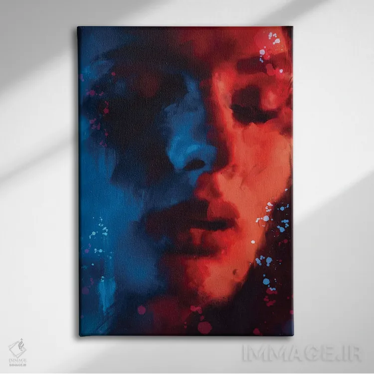 تابلو دختر قرمزپوش اثر اندرو ام بارلو - نمای روبهرو روی دیوار