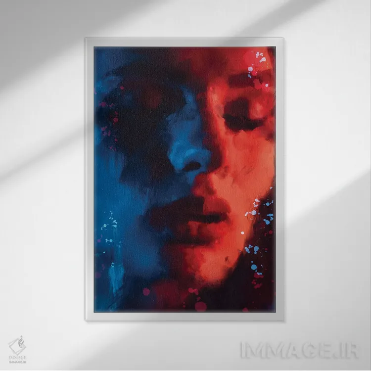 تابلو دختر قرمزپوش اثر اندرو ام بارلو - نمای قابدار سفید