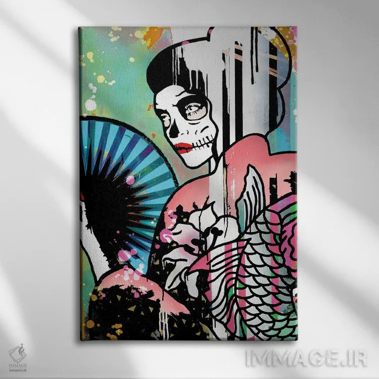 تابلو دختر گیشای کندی اثر اندرو ام بارلو - نمای روبهرو روی دیوار