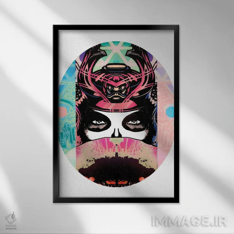 تابلو دختر گیشای سامورایی ۲ اثر اندرو ام بارلو - نمای قابدار مشکی