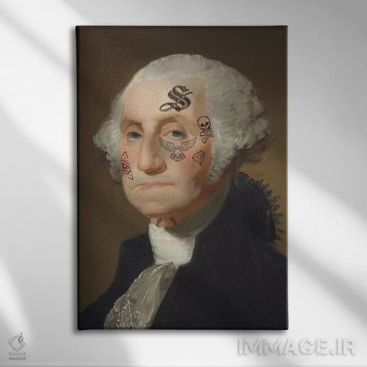 تابلو جورج تتو شده اثر اندرو ام بارلو - نمای روبهرو روی دیوار