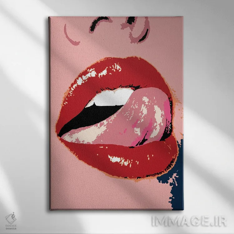 تابلو لب لیسیدن اثر اندرو ام بارلو - نمای روبهرو روی دیوار