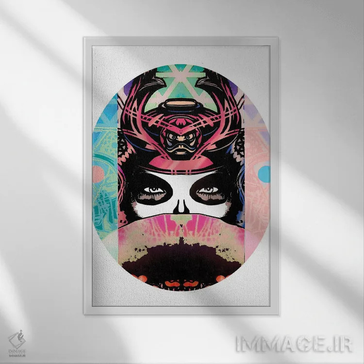 تابلو دختر گیشای سامورایی ۲ اثر اندرو ام بارلو - نمای قابدار سفید