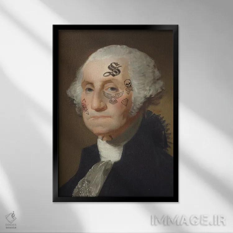 تابلو جورج تتو شده اثر اندرو ام بارلو - نمای قابدار مشکی