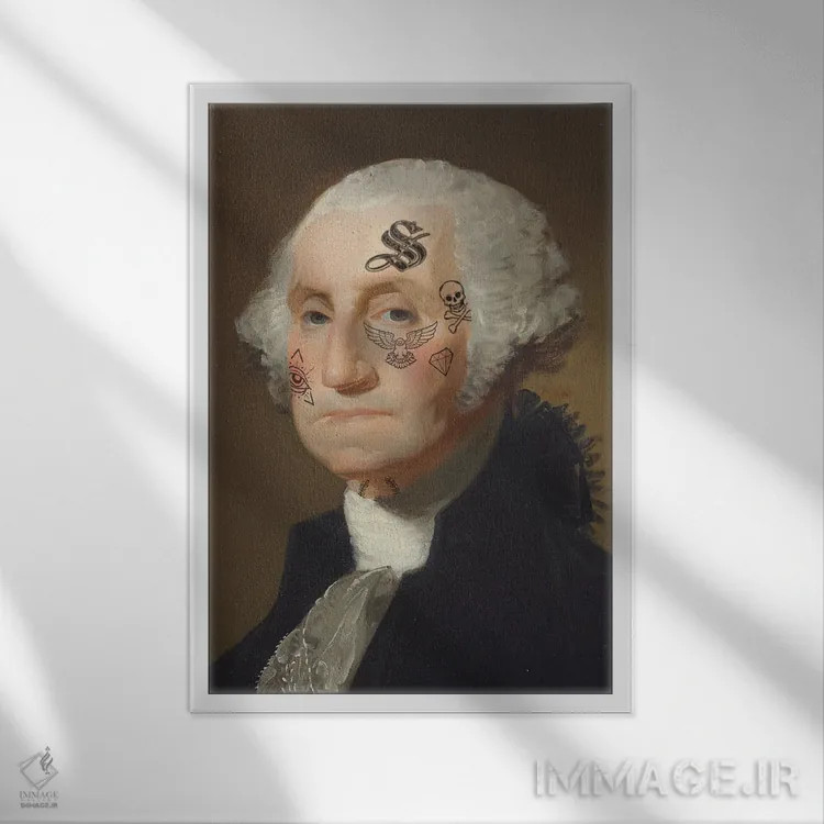 تابلو جورج تتو شده اثر اندرو ام بارلو - نمای قابدار سفید