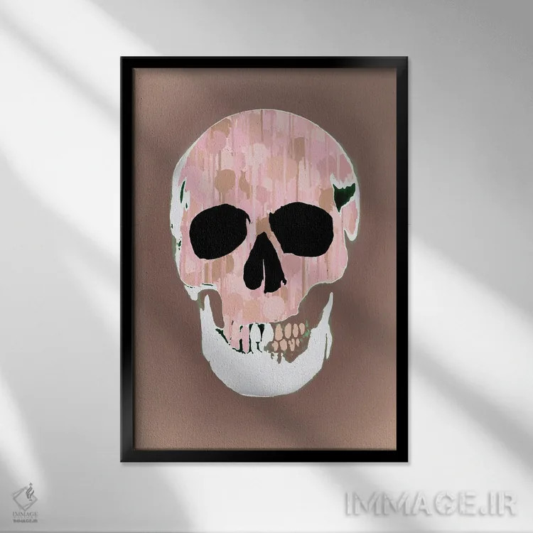 تابلو جمجمهٔ پاشیده ۲ اثر اندرو ام بارلو - نمای قابدار مشکی