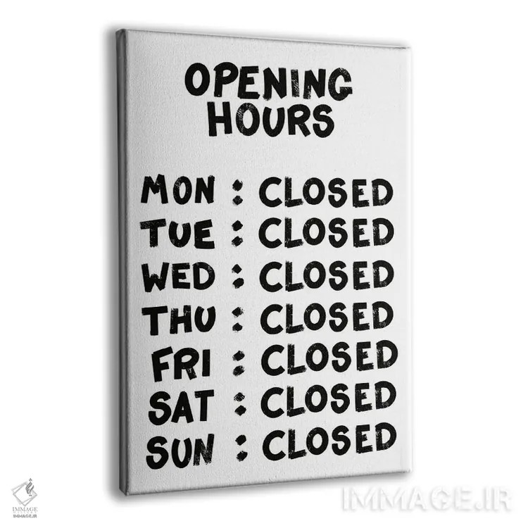 تابلو ساعات کاری (سفید) اثر اندرو ام بارلو - نمای پرسپکتیو محصول