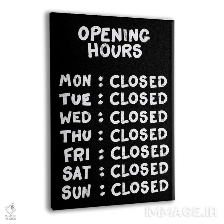 تابلو ساعات کاری (سیاه) اثر اندرو ام بارلو - نمای پرسپکتیو محصول