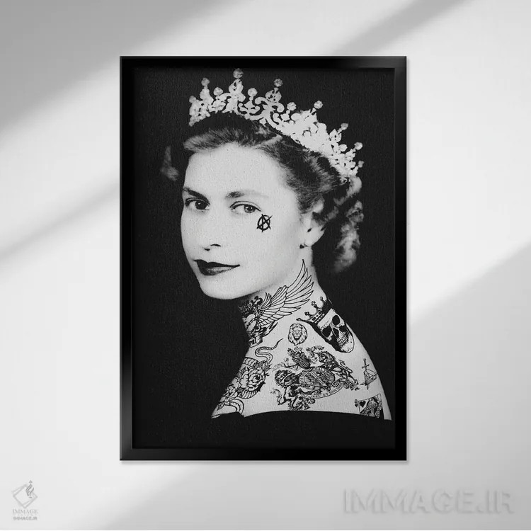 تابلو لیزی دوم (سیاه و سفید) اثر اندرو ام بارلو - نمای قابدار مشکی