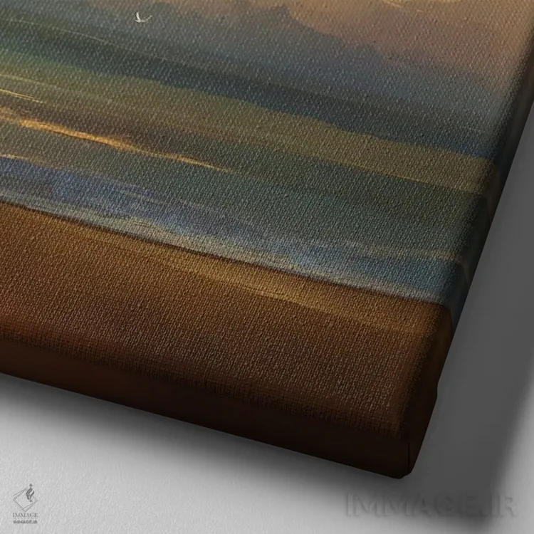 تابلو در انتظار موج اثر آرتم رادس چبوخا - نمای نزدیک بافت بوم